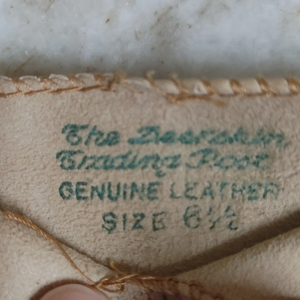 Vintage The Deerskin Trading Post Leather Tan Gloves Size 6.5